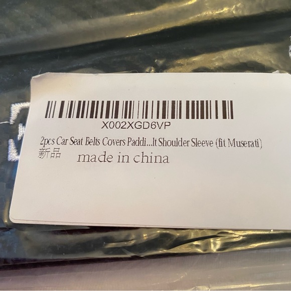 Maserati seatbelt covers. Sealed in package - Picture 2 of 5